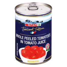 SPAR WHOLE PEELED TOMATOES 400G TOMATE INTERIO