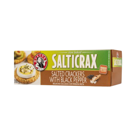 BOLACHAS BAKERS SALTICRAX 200G PRETO PIMENTA
