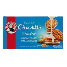 BOLACHAS BAKERS CHOC KITS 200G WHITE CHOC