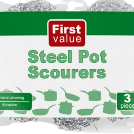 FIRST VALUE ESFREGAOx3 STEEL POT SCOURERS