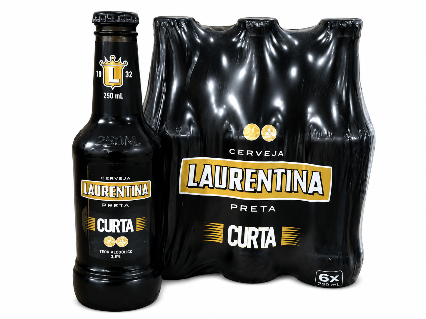 CERVEJA LAURENTINA PRETA GARRAFA 250ML X 6